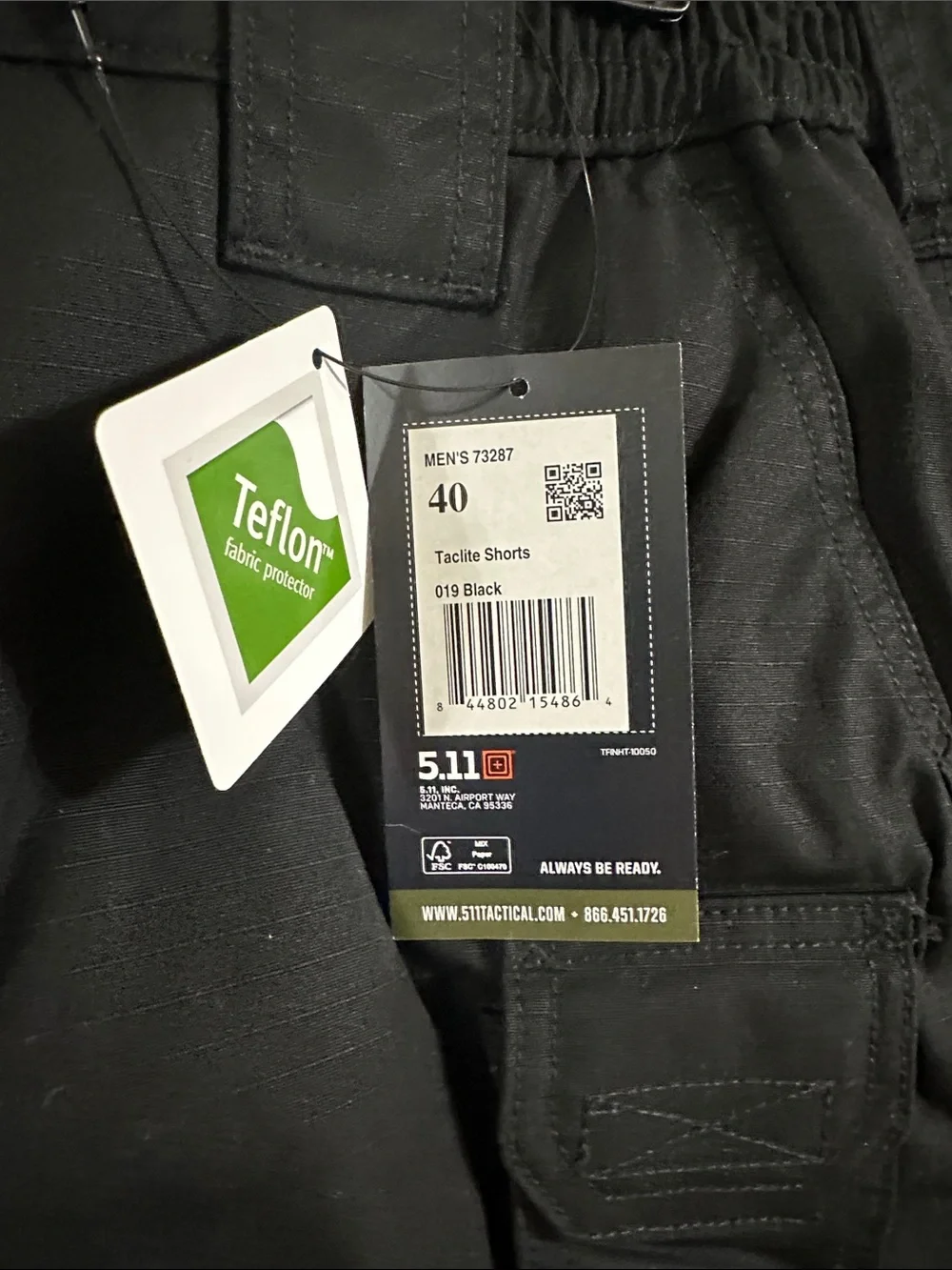 5.11 Tactical Black Cargo Shorts with Utility Pockets